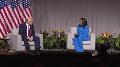 Trump questions Kamala Harris’s race and calls interviewer ‘rude’ at NABJ convention