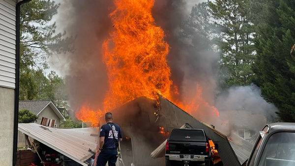 Garage at Cherokee County home goes up in flames, no one hurt