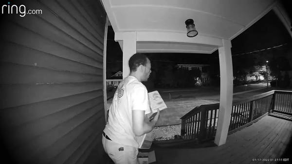 Porch pirate snatches up as many packages as he can from Griffin house