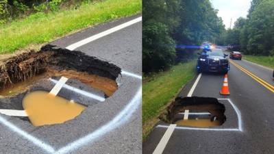 Cherokee County road reopened after crews repair sinkhole