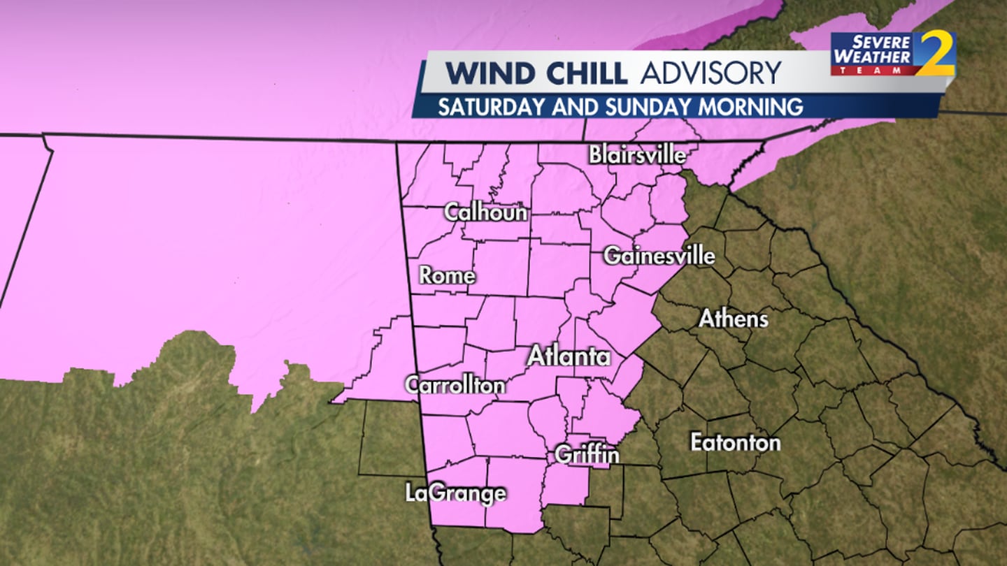 Wind advisory in place as metro Atlanta hit with dangerous cold