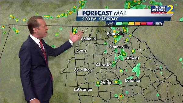 Scattered showers Friday night
