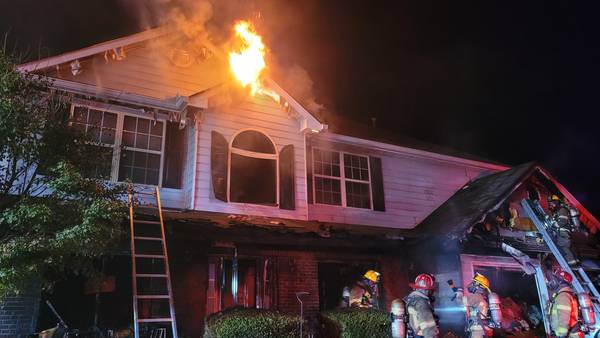 Family of 6 displaced after fire starts on front porch and destroys their home