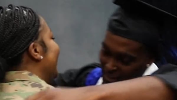 Military mom surprises University of West Georgia son in tearful reunion at graduation