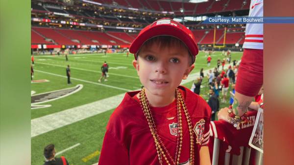 8-year-old boy in need of kidney transplant surprised with trip to Falcons-49ers game