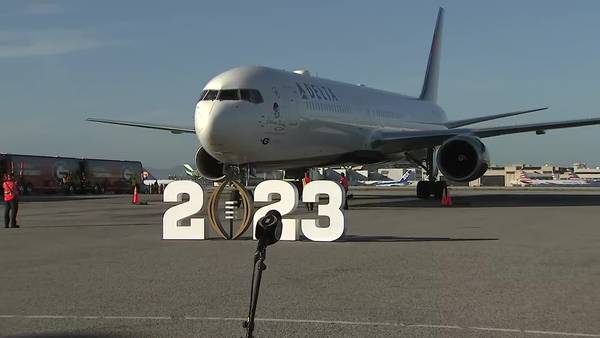 RAW VIDEO: Plane carrying UGA Bulldogs lands at LAX ahead of National Championship game