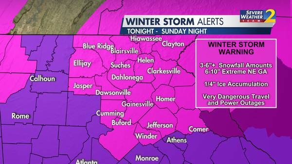 Winter storm warning in effect; strong winds likely to cause widespread power outages