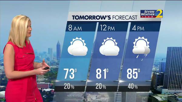 A few passing isolated showers to start Monday morning