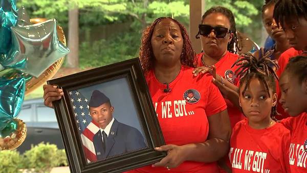 Mother of US Airman killed by Florida deputy calls for justice at Atlanta vigil