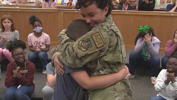 Metro Atlanta military mom surprises 9-year-old son at school on Veteran’s Day