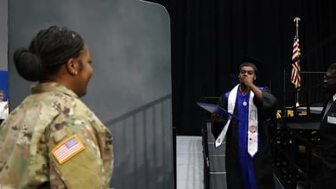 Deployed mom and her son have emotional reunion when she surprises him at West Georgia graduation