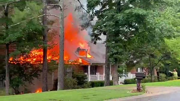 Lightning strikes, Coweta County home set ablaze