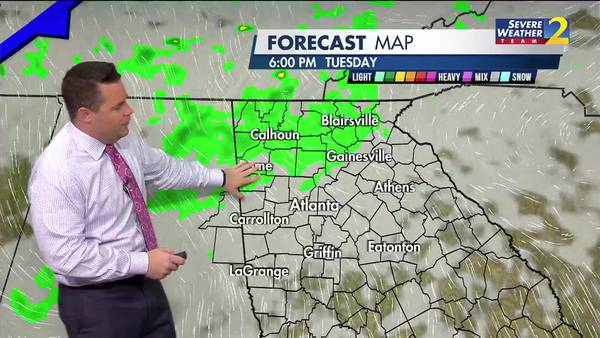 Wet Tuesday evening ushers in stretch of rain, with potential for severe weather later this week
