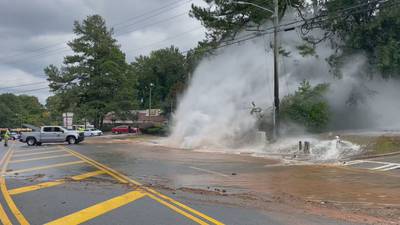 Main break sends water shooting feet into the air, leaves fire station without service