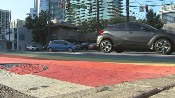 Rainbow crosswalk vandalized yet again