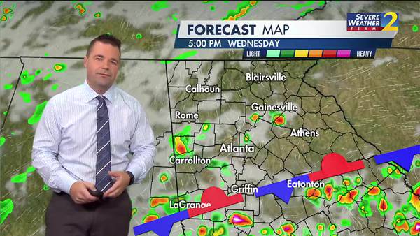 Light showers to start Wednesday, more storms later today