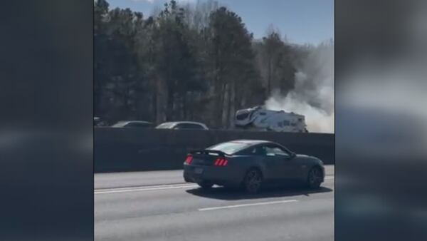 RV on fire temporarily shuts down part of I-85 in Gwinnett County