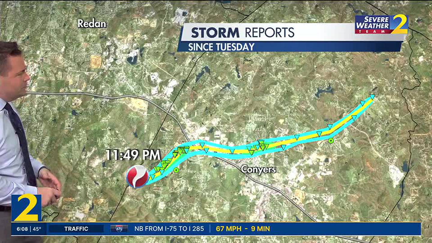 Rockdale County tornado: Here’s the path, maximum wind speeds EF-2 storm had