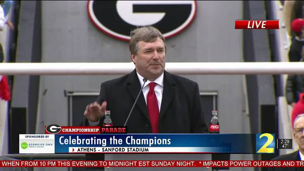 Coach Kirby Smart thanks UGA players, staff during ceremony