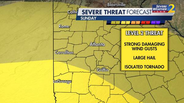 Risk for severe storms across metro Atlanta returns this weekend