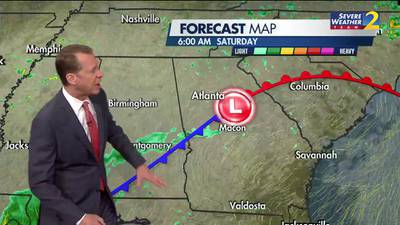 Scattered showers around Saturday morning