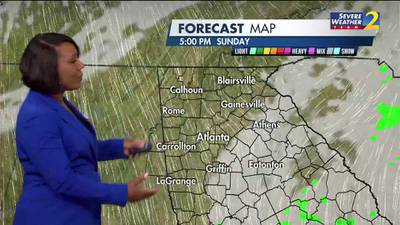 Rain clearing ahead of Sunday afternoon