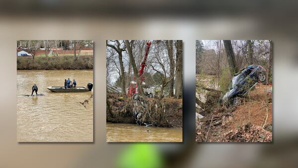 Driver swims to safety after car plunges over 700 meters into Chattahoochee River, officials say