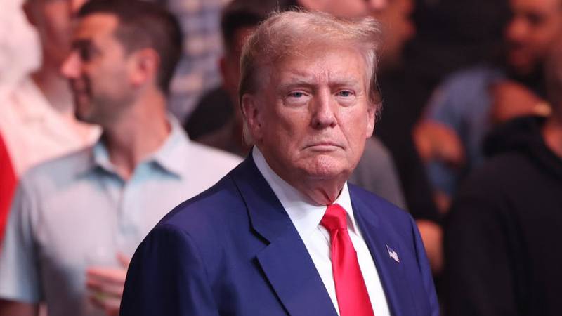 NEWARK, NEW JERSEY - JUNE 01: Former U.S. President Donald Trump attends UFC 302 at Prudential Center on June 01, 2024 in Newark, New Jersey. (Photo by Luke Hales/Getty Images)