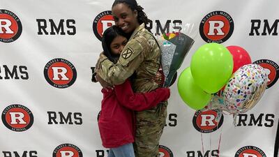 Soldier mom surprises daughter on her birthday after 6-month deployment