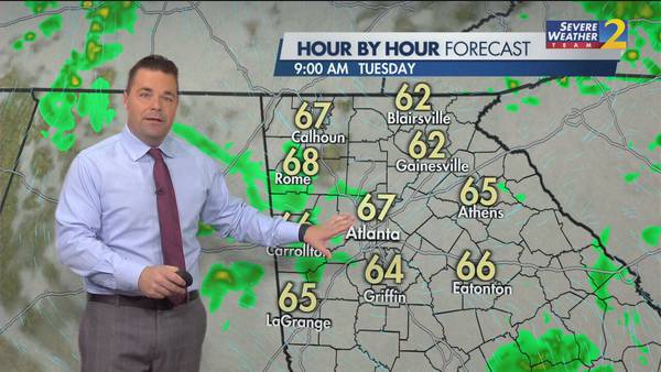 Tuesday weather: Chance of strong storms later today in parts of metro Atlanta