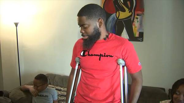 Cobb County father with brain injury after collision able to walk again