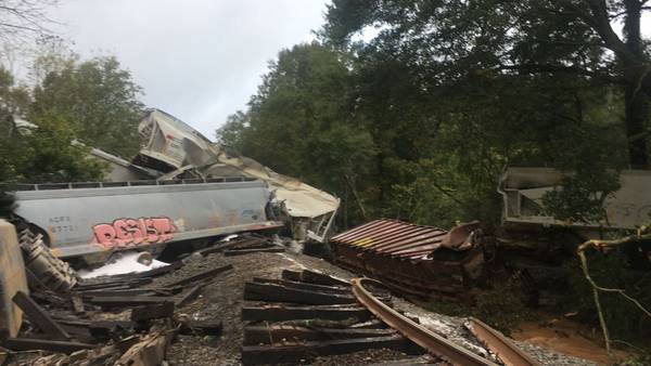 Train derails in Lilburn after heavy rain, storms move through metro Atlanta