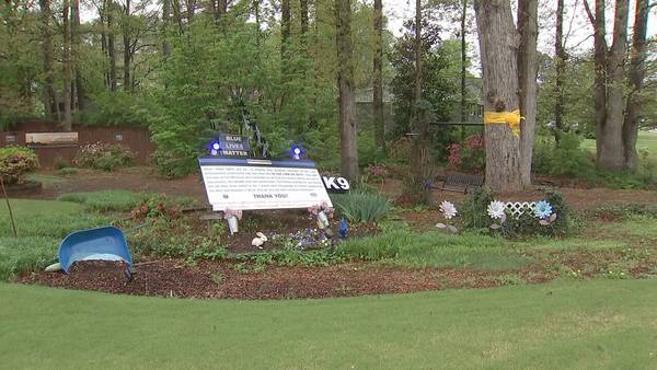 Storms damages law enforcement officer memorial in Snellville