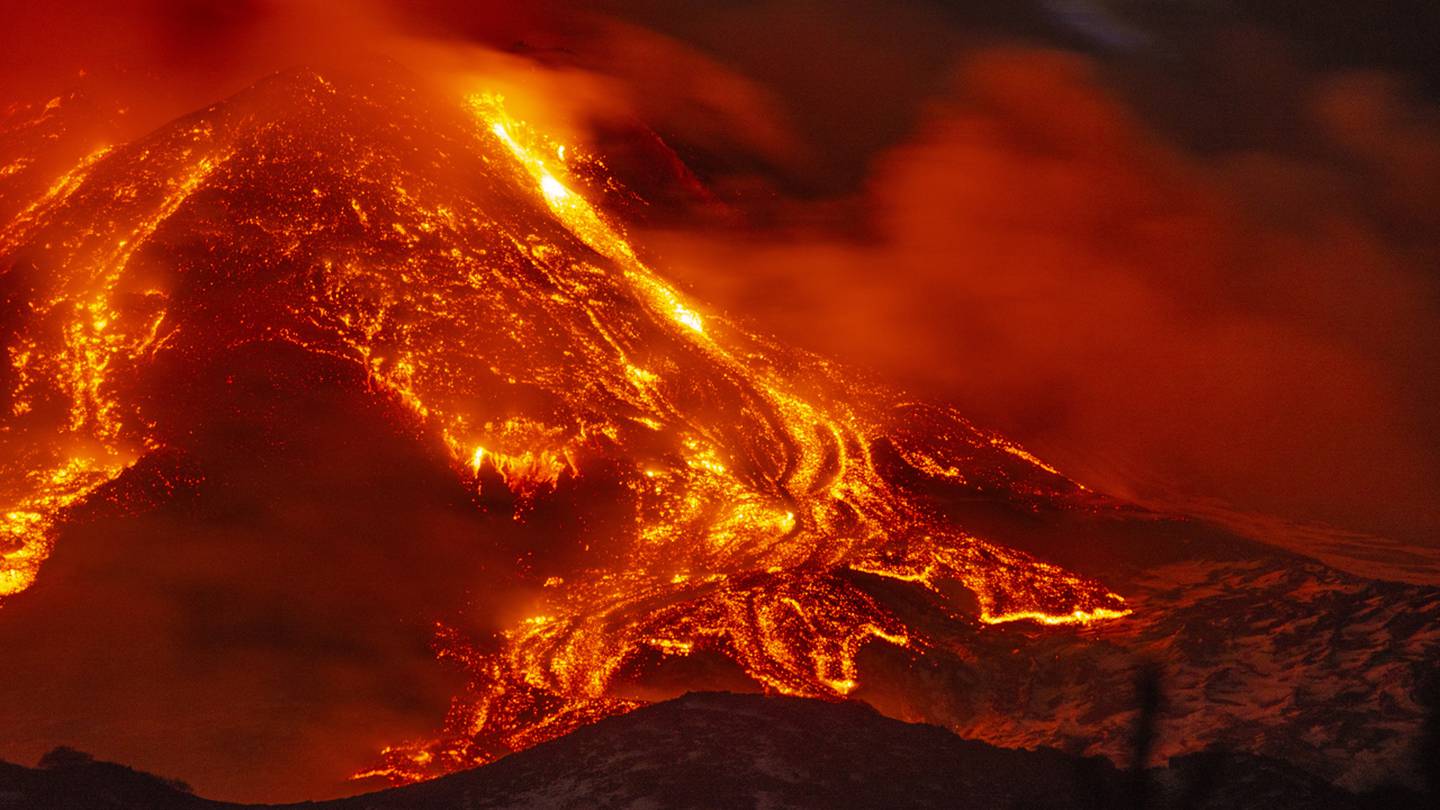 Photos Italy's Mount Etna volcano erupts, shooting lava, ash into