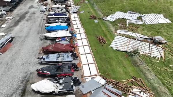 “Fell to my knees:” Forsyth County boat storage facility nearly destroyed in strong storms