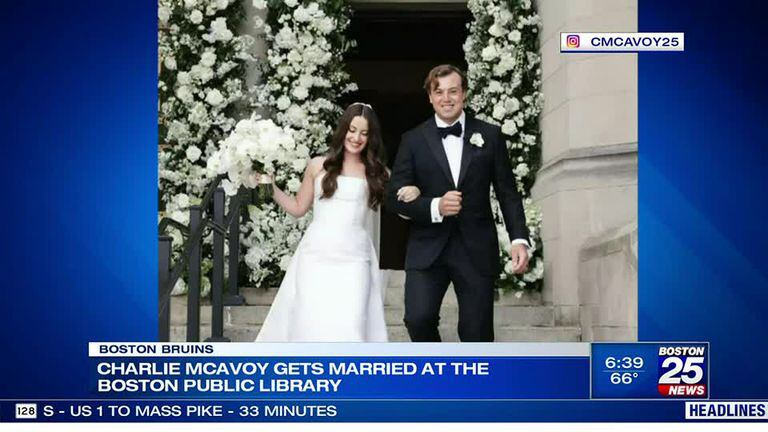 Charlie McAvoy gets married at Boston Public Library