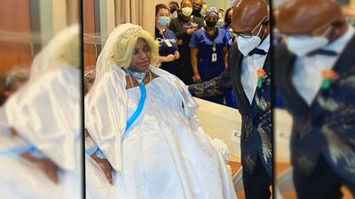 Hospital staff gives wedding to woman who was in 3 ½ month coma from COVID-19