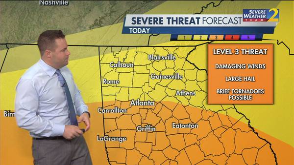 Another round of severe storms possible with damaging wind, hail, brief tornadoes possible