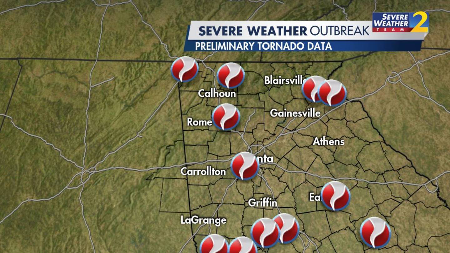 At least 23 tornadoes touched down in earlier this week WSB