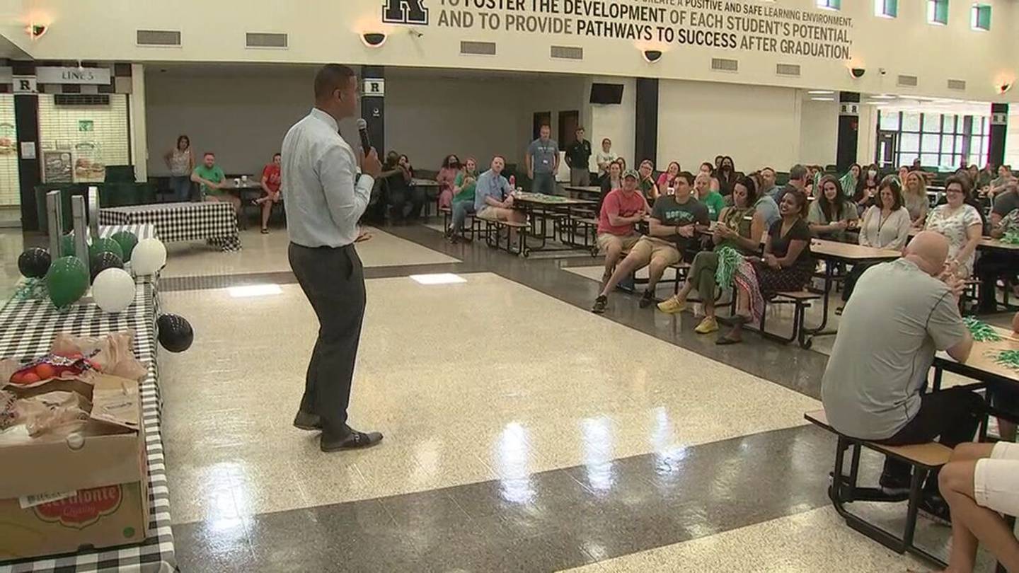 Channel 2's Fred Blankenship and Mike Shields surprise Roswell teachers for Back 2 School