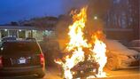 Car goes up in flames in Sandy Springs school parking lot half an hour before school starts