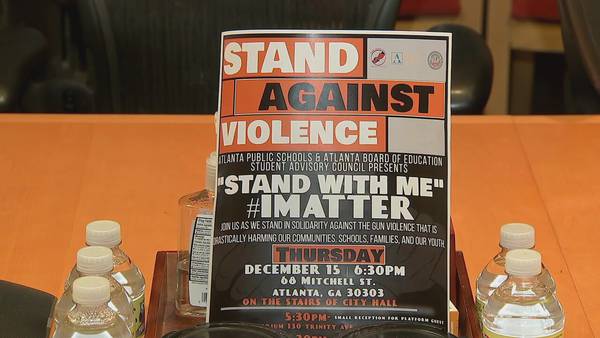 Students gather at Atlanta City Hall for the ‘Stand Against Violence’ rally