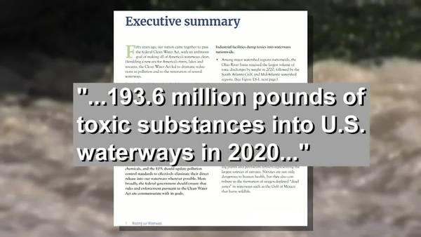 Nearly 200 million pounds of toxic chemicals dumped into US waterways in 2020