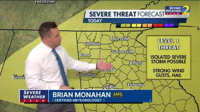 Risk for isolated strong to severe storms on Friday
