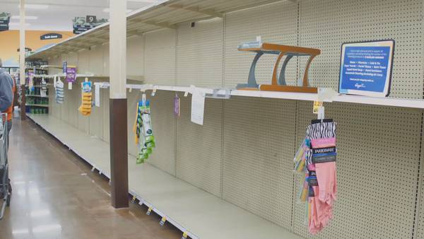Weekend snow mixed with supply chain issues means bare shelves at grocery stores