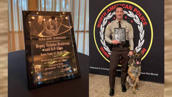 Deputy, K9 presented award for bravery in Bartow County