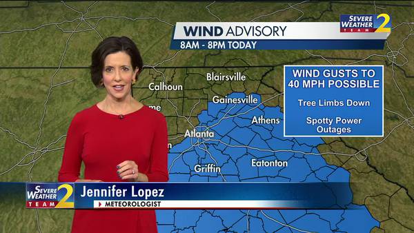 Wind Advisory issued for much of metro Atlanta