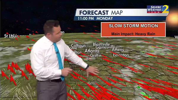 Possible scattered showers Monday afternoon