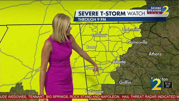 Severe Thunderstorm Watches issued for much of northern Georgia