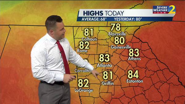 Warm Friday on the way